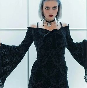 NWT KILLSTAR Choronzon Bardot Velvert Burnout Top